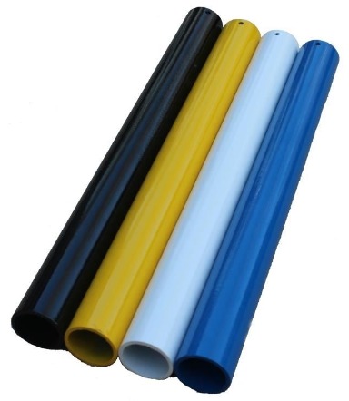 powder-coated tubes in RAS colours